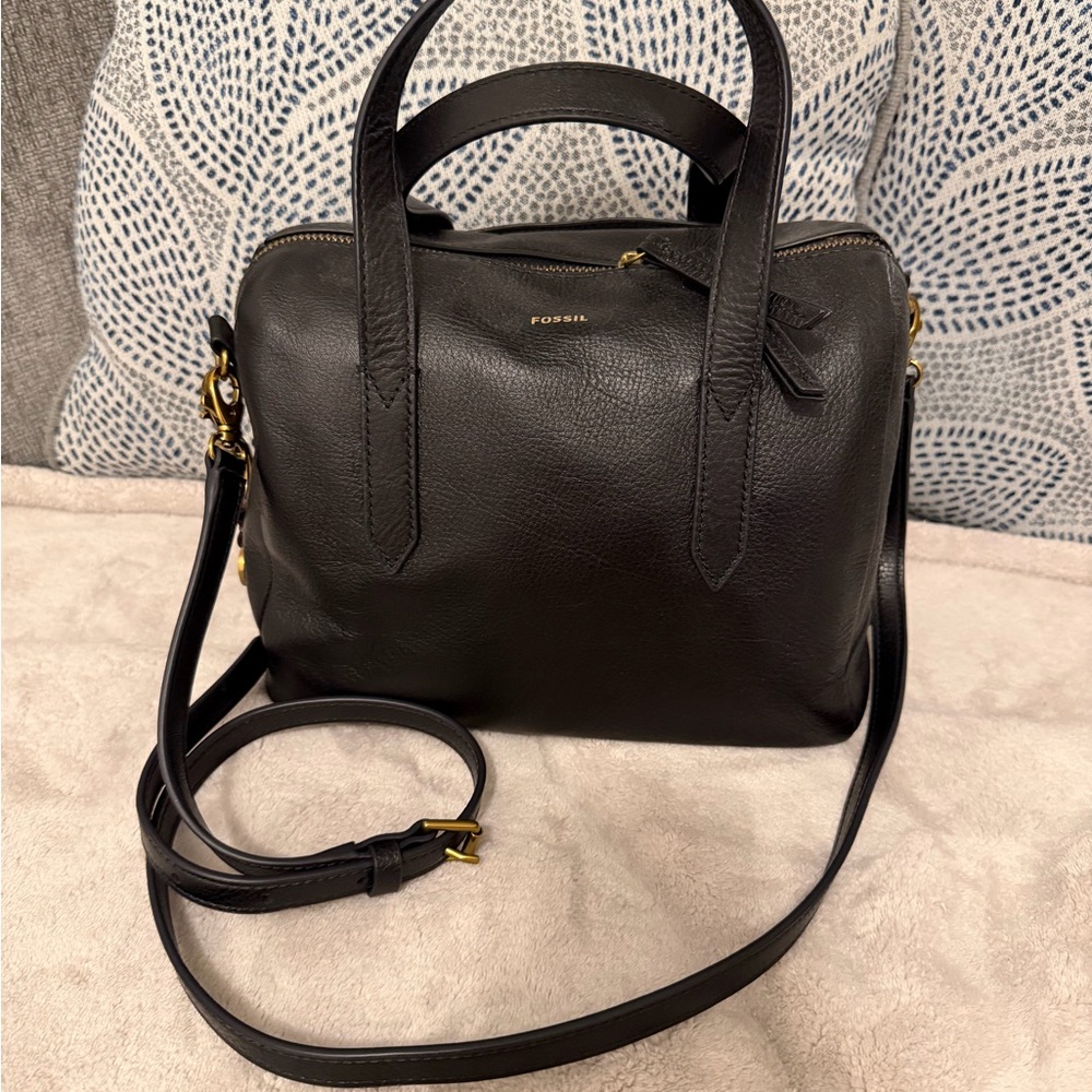 Fossil Black Crossbody Leather Bag